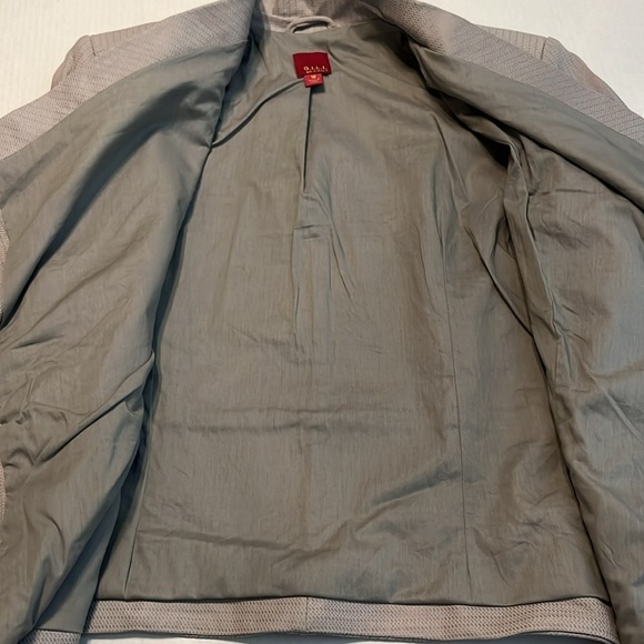 NWOT G.I.L.I. Cloud Open Front Tonal Printed Leather Jacket with Pockets Size 10 - Picture 7 of 14